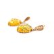 Golden Earrings With Cognac Amber The Spider Web, image , picture 4
