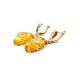 Golden Earrings With Cognac Amber The Spider Web, image , picture 2