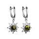 Sterling Silver Dangles With Green Amber The Helios, image , picture 3