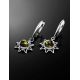 Sterling Silver Dangles With Green Amber The Helios, image , picture 2