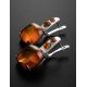 Luminous Cognac Amber Earrings In Sterling Silver The Prussia, image , picture 2