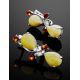 Lovely Silver Earrings With Honey Amber The Symphony, image , picture 2