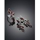 Floral Silver Earrings With Bright Cherry Amber The Verbena, image , picture 5