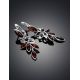 Floral Silver Earrings With Bright Cherry Amber The Verbena, image , picture 2
