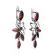 Floral Silver Earrings With Bright Cherry Amber The Verbena, image , picture 4