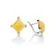 Geometric Silver Earrings With Honey Amber The Athena, image , picture 4