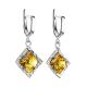 Square Silver Dangles With Lemon Amber The Hermitage, image , picture 4