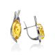 Lemon Amber Earrings In Sterling Silver The Verbena, image , picture 3
