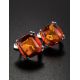 Cognac Amber Silver Earrings The Byzantium, image , picture 2