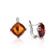 Cognac Amber Silver Earrings The Byzantium, image , picture 5