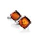 Cognac Amber Silver Earrings The Byzantium, image , picture 4
