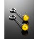 Silver Dangle Earrings With Lemon Amber The Paris, image , picture 2
