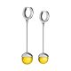 Silver Dangle Earrings With Lemon Amber The Paris, image , picture 3