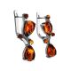 Sterling Silver Earrings With Cognac Amber The Symphony, image , picture 4