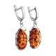 Drop Amber Earrings In Sterling Silver The Vivaldi, image , picture 3