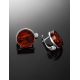 Cognac Amber Silver Earrings The Furor, image , picture 2