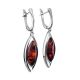 Amazing Drop Earrings With Cognac Amber In Sterling Silver The Taurus, image , picture 4