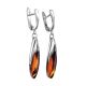 Drop Amber Earrings In Sterling Silver The Gaudi, image , picture 4