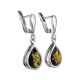 Green Amber Drop Earrings The Fiori, image , picture 3