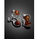 Cognac Amber Earrings In Sterling Silver The Acapulco, image , picture 5