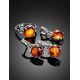 Stylish Cognac Amber Earrings In Sterling Silver The Shanghai, image , picture 6