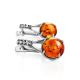 Stylish Cognac Amber Earrings In Sterling Silver The Shanghai, image , picture 4