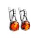 Stylish Cognac Amber Earrings In Sterling Silver The Shanghai, image , picture 5