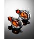 Cognac Amber Earrings In Sterling Silver The Prussia, image , picture 2