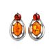 Cognac Amber Earrings In Sterling Silver The Prussia, image , picture 3