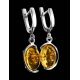 Oval Amber Earrings In Sterling Silver The Vivaldi, image , picture 3