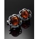 Floral Amber Earrings In Sterling Silver The Daisy, image , picture 2