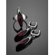 Elegant Silver Amber Dangle Earrings The Gaudi, image , picture 4