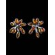 Cognac Amber Earrings In Sterling Silver The Dahlia, image , picture 2
