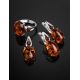 Dazzling Cognac Amber Earrings In Sterling Silver The Prussia, image , picture 5