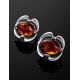 Cognac Amber Earrings In  Sterling Silver The Violet, image , picture 3