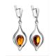 Cognac Amber Silver Dangles The Fiori, image , picture 3