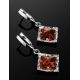 Drop Amber Earrings In Sterling Silver The Hermitage, image , picture 2