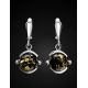Drop Amber Earrings In Sterling Silver The Sphere, image , picture 2