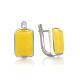 Geometric Silver Amber Earrings The Sparta, image , picture 3