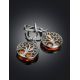 Symbolic Earrings Made With Amber And Sterling Silver  The Tree Of Life, image , picture 2