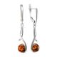 Chic Cognac Amber Earrings In Sterling Silver The Phoenix, image , picture 3