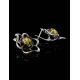 Latch Back Earrings In Sterlings Silver With Green Amber The Daisy, image , picture 2