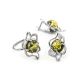 Latch Back Earrings In Sterlings Silver With Green Amber The Daisy, image , picture 5