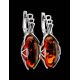 Cognac Amber Earrings In Sterling Silver The Rendezvous, image , picture 2