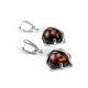 Drop Amber Earrings In Sterling Silver The Saturn, image , picture 4
