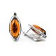 Elegant Amber Earrings In Sterling Silver The Ballade, image , picture 3