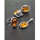 Sterling Silver Earrings With Cognac Amber The Goji, image , picture 5