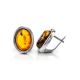 Sterling Silver Earrings With Cognac Amber The Goji, image , picture 4