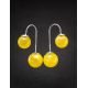 Bright Honey Amber Threader Earrings In Sterling Silver The Paris, image , picture 2