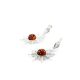 Silver Dangle Earrings With Natural Amber The Helios, image , picture 6